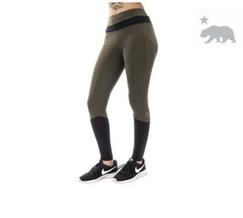 SIERRA DESIGNS Olive Green/Black Leggings Womens SIZE LRG